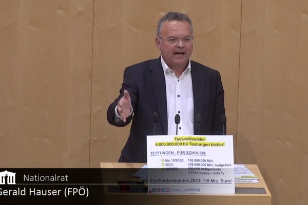 FPÖ-Hauser konfrontiert Nationalrat mit Gift in Antigen-Tests – Tumulte bei der ÖVP
