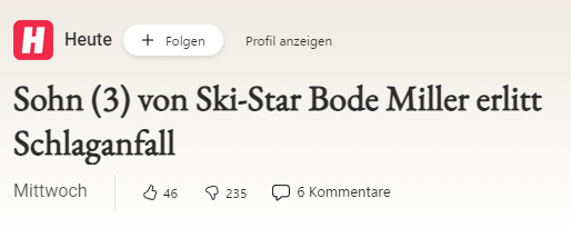 Kein Schlaganfall – Fieberkrämpfe brachten Bode Millers Sohn (3) ins Krankenhaus Kein Schlaganfall – Fieberkrämpfe brachten Bode Millers Sohn (3) ins Krankenhaus