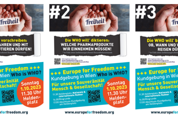 Aufruf zur „Who is WHO“ Kundgebung am 1. Oktober in Wien – Initiative Gesundheit Österreich